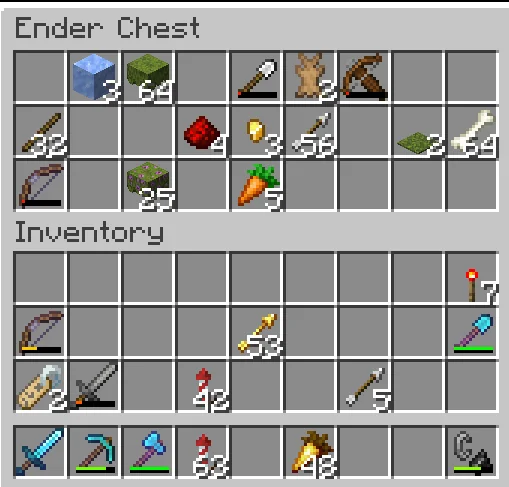 An ender chest opened with /ec.