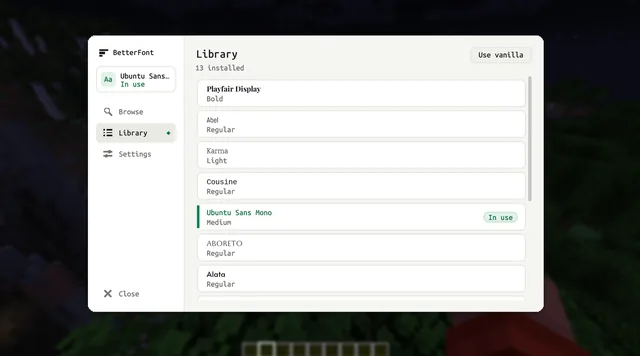 The Library, with every font you've downloaded.