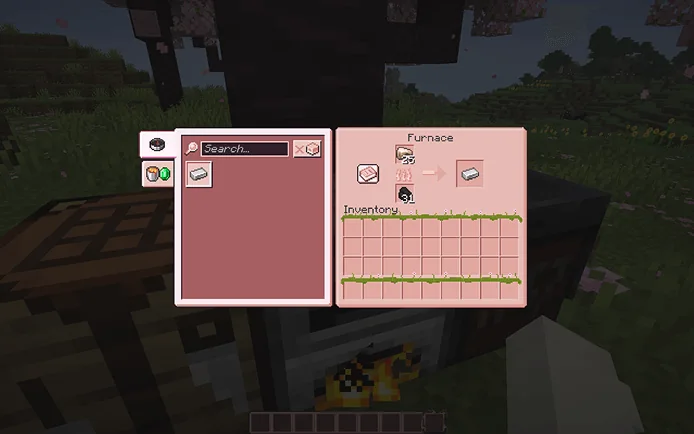 A furnace, with the recipe book open.
